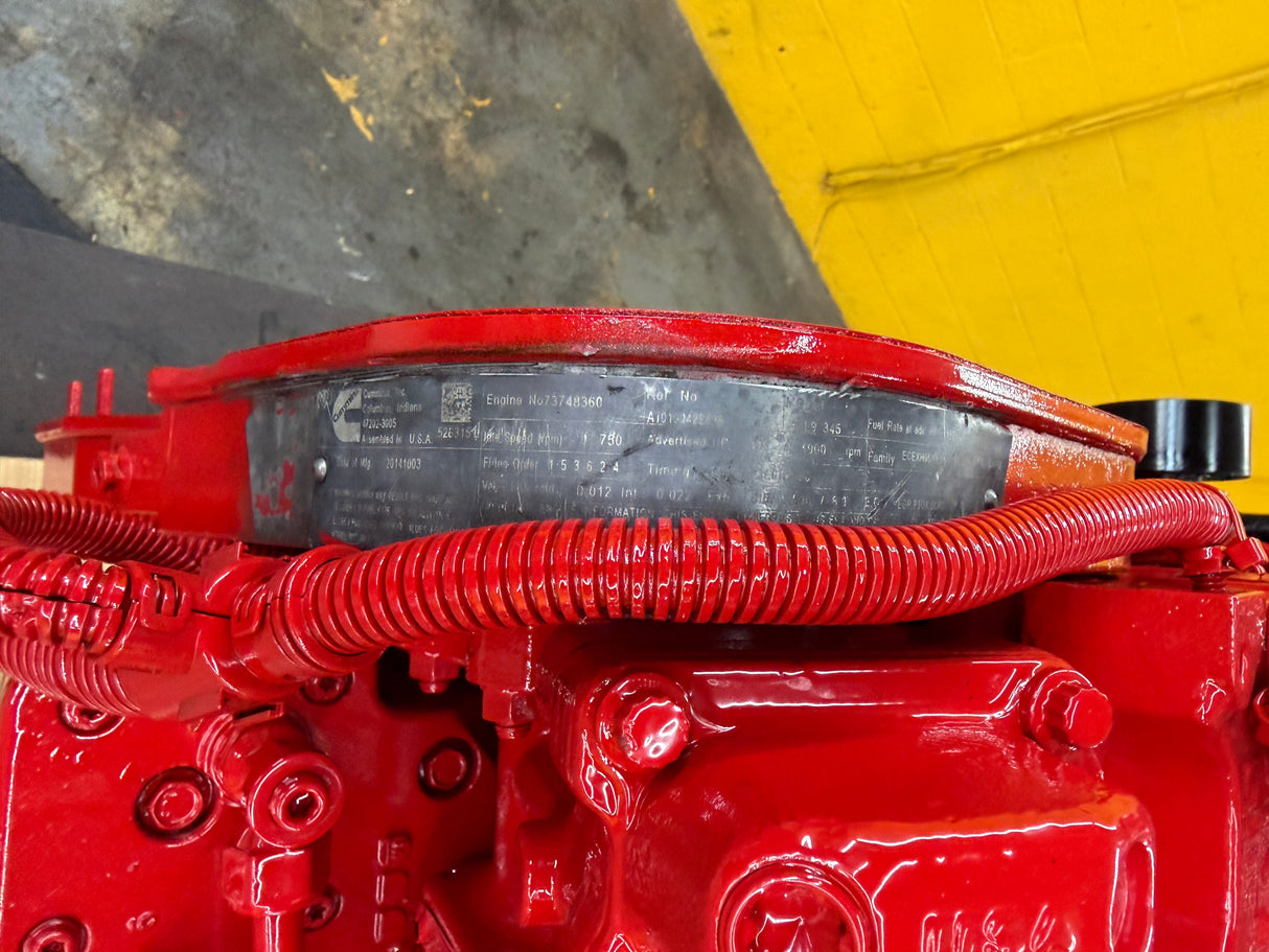 CLOSE UP OF THE CUMMINS ISL ENGINE TAG
