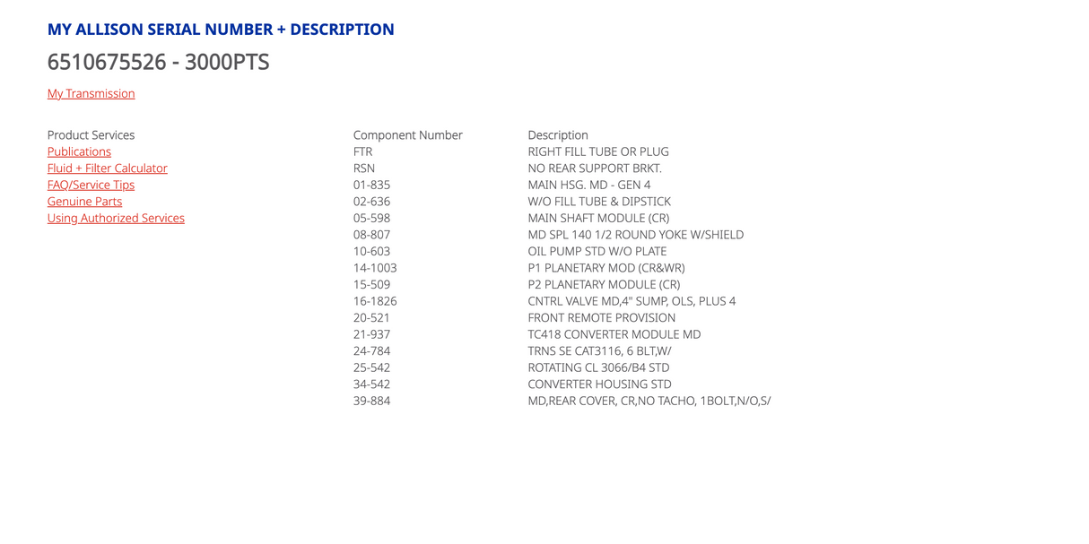 Allison 3000PTS Transmission For Sale, TIDA, GEN 4