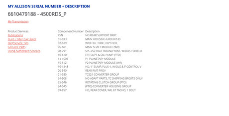 Allison 4500RDSP Transmission w/ PTO, Cooler & Hydraulic Pump For Sale