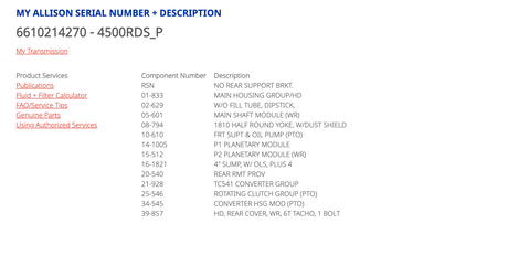 Allison 4500RDSP Transmission For Sale, 4500RDS P