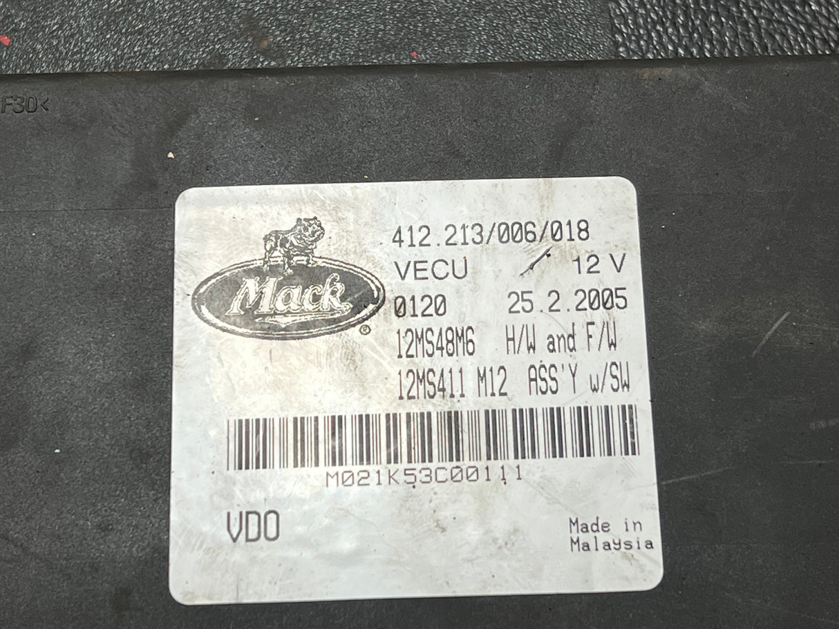Mack CV713 Cab Control Module (VECU) Part # 12MS48M6 For Sale, 4 Plugs, 12 Volts