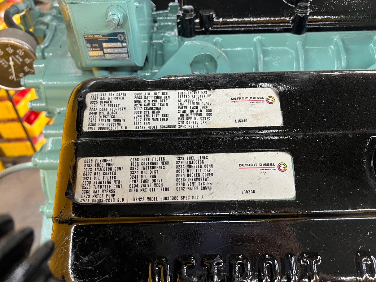 Detroit 6V53 Diesel Engine For Sale, Part# 5063-5000