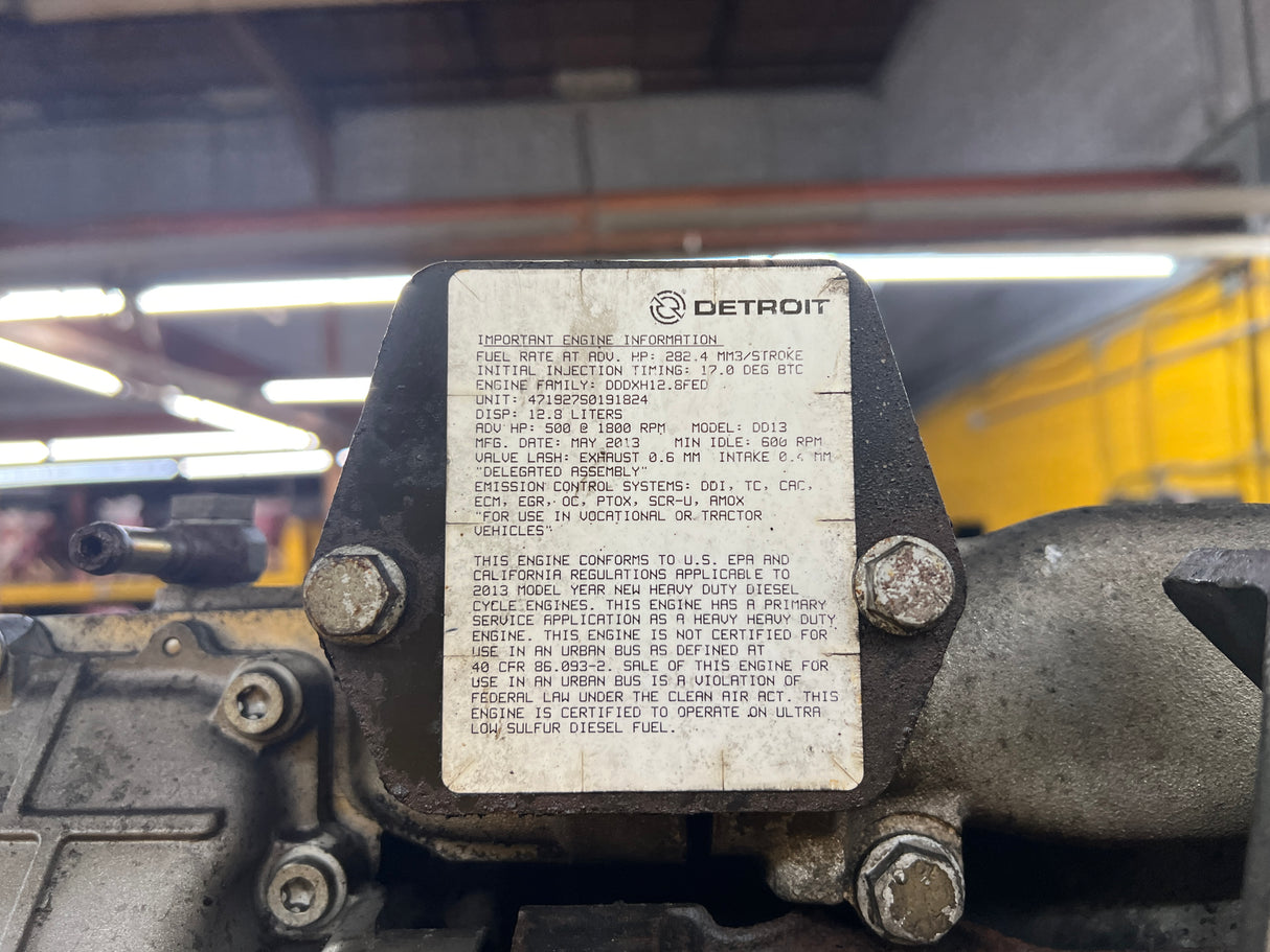 2013 Detroit DD13 Diesel Engine For Sale, Prefix# 471927S, 500HP