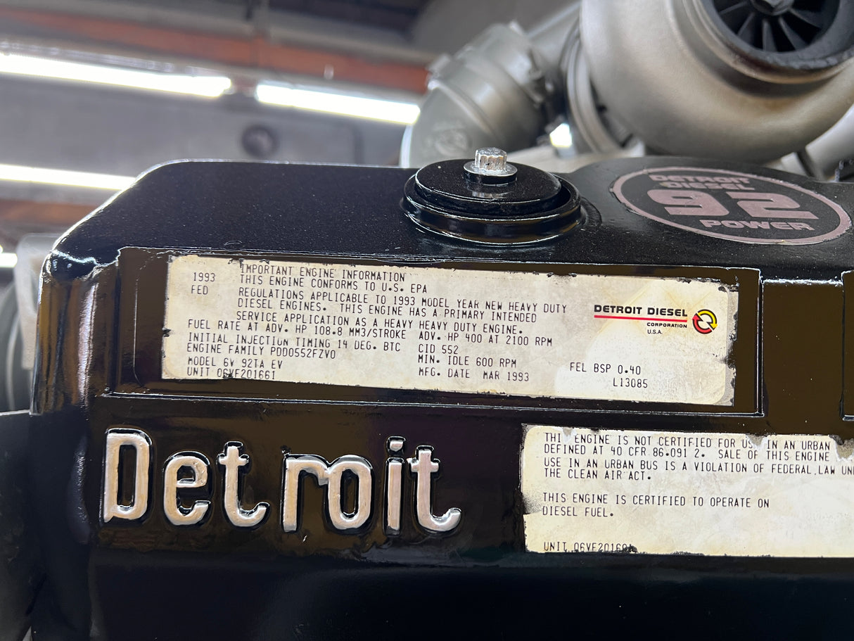 1993 Detroit 6V92 Diesel Engine For Sale, 6V92TA