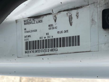 2013 International DuraStar 4300 CAB Shell