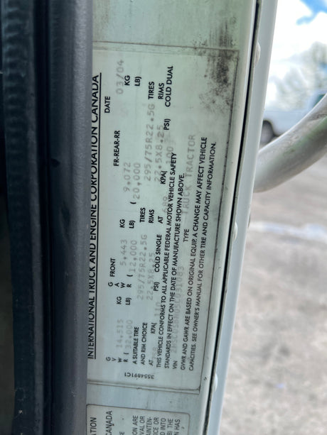 2005 International 9200i CAB Shell