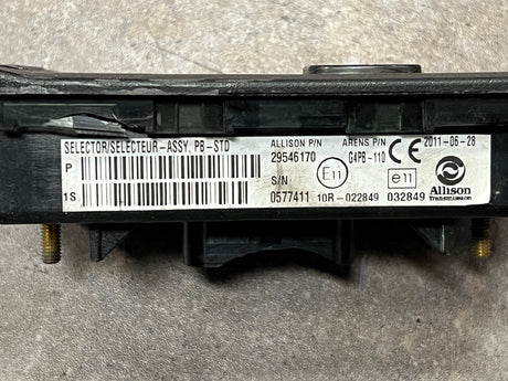 2011 Allison Transmission Electronic Shifter Selector Part# 29546170