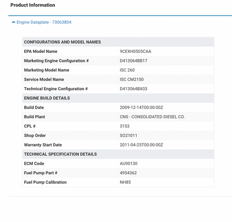 2009 Cummins ISB ECM Part # 4943134, CM2150