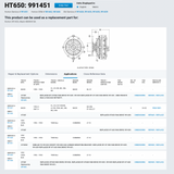 Mack E6 / E7 Horton HT650 Fan Clutch Part # 991451