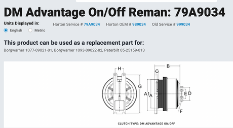 Caterpillar C10 Horton Fan Clutch 79A9034