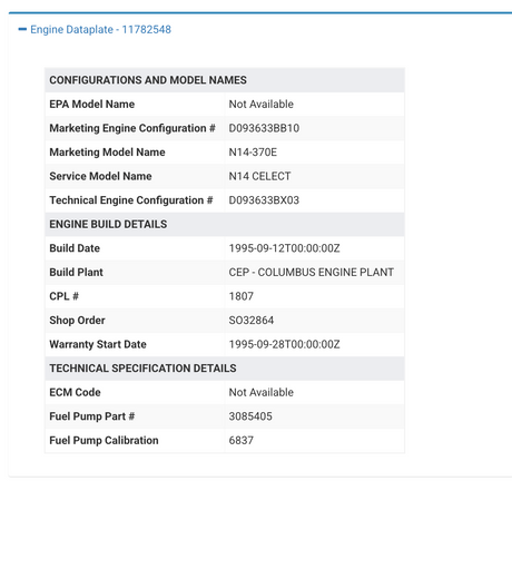 1995 Cummins N14-370E Celect Engine Control Module (ECM) For Sale