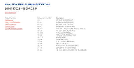 Allison 4500RDSP Transmission For Sale, 4500RDS w/ PTO Provision, 29544592