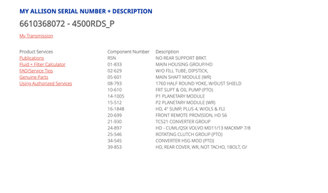 Allison 4500RDS P Transmission For Sale, 4500RDSP
