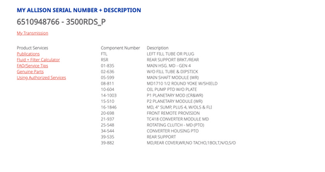 Allison 3500RDS P Transmission For Sale, 3500RDSP